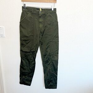 J Brand Olive Green Cotton Blend Satin Cargo Skinny Pants